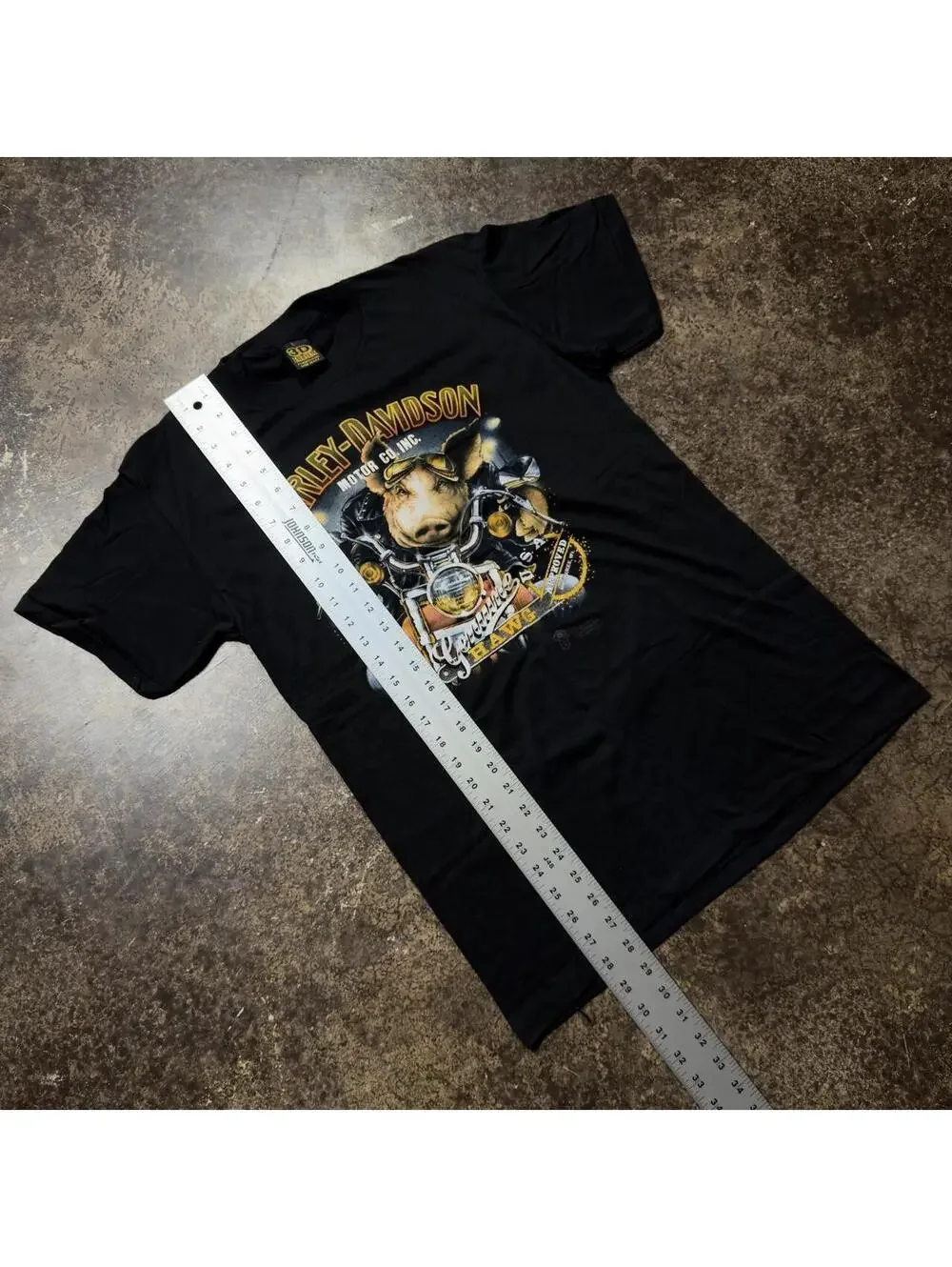 Vintage 1989 Harley Davidson Genuine Hawg 3D Emblem T-Shirt Large Biker Tee